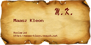 Maasz Kleon névjegykártya